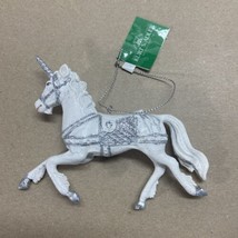 Kurt Adler  Ornament  White and Silver Glitter Unicorn Walking Hanging  NWT - $15.50