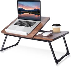 Adjustable Wooden Lap Desk with Built-in Cup Holder - Perfect for Bed &amp; ... - $108.85