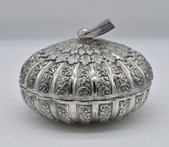 Vintage Autumn Pumpkin Trinket/Candy Box Showa Era Tarnish Resistant Two... - $39.00