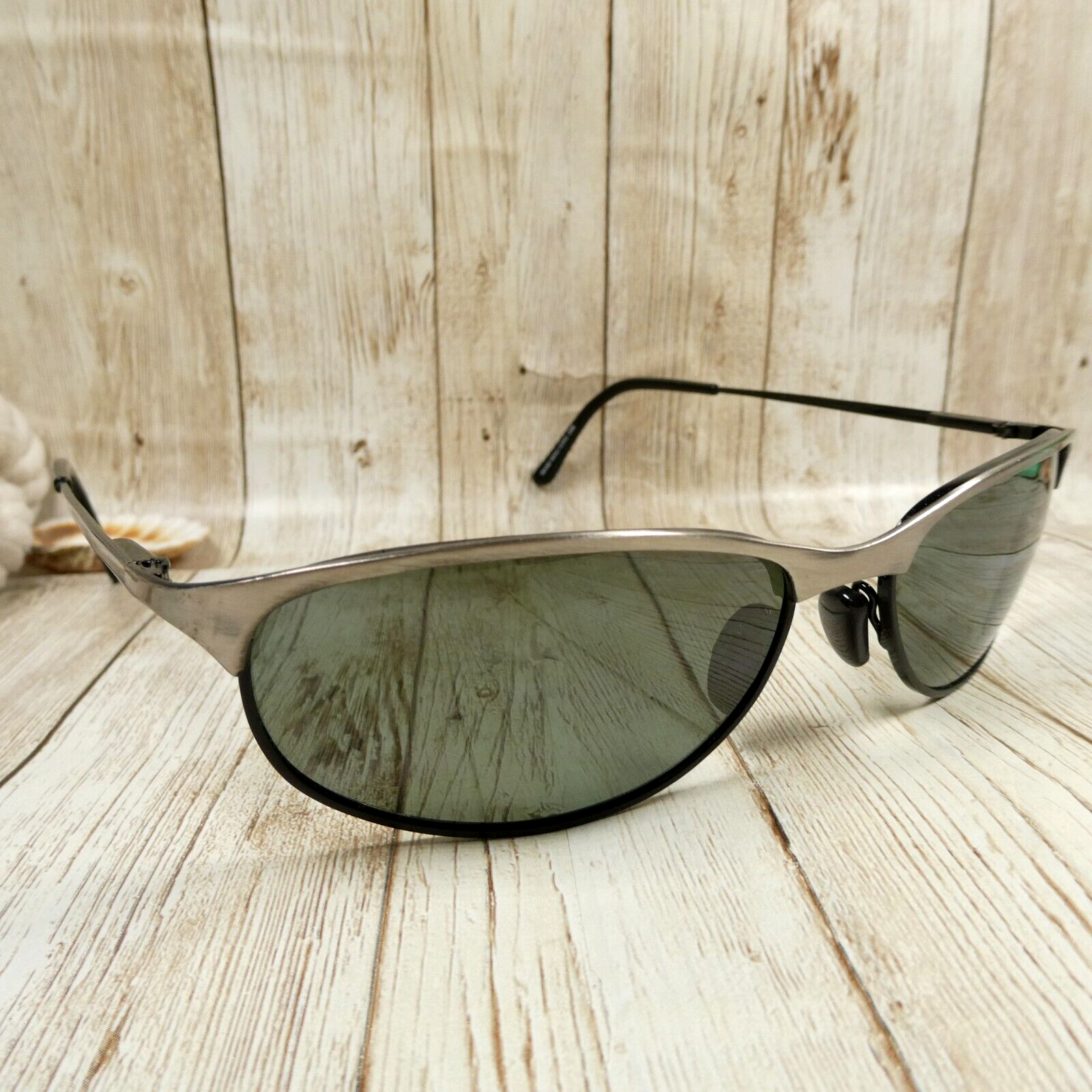 Sperry Gunmetal Black Polarized Wrap Sunglasses - Defender - Made in Hong Kong - £26.67 GBP