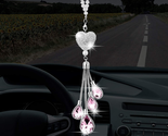Bling Heart Diamond Car Accessories for Women, Crystal Car Rear View Mir... - $17.71