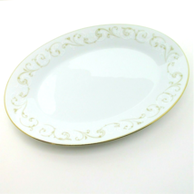 Noritake DUETTO Large Oval Serving Tray Platter 12&quot; Gold Trim China Japan - £20.16 GBP