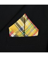 100% Cotton Quality Plaid Pocket Square Stitched edges Fashion Handkerch... - £2.45 GBP