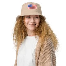 Organic Cotton Bucket Hat USA Flag Eco-Friendly American Hat Unisex Patr... - $33.00