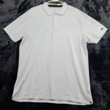 Nike Dri Fit Polo Shirt Mens Large White Polyester Short Sleeve Logo Slit Collar - £13.31 GBP