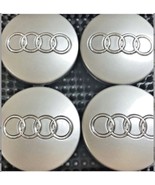 4 Pcs, Audi GRAY Chrome Logo Center Wheel Hub Cap 60mm for A3, A4, A6, A... - $17.81