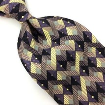 Jhane Barnes Japan Tie Light-Orchid/Purple Beige Silk Squares Dots Necktie #I21 - £31.64 GBP