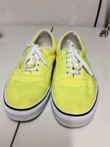 Vans Men&#39;s Era Neon Lemon Tonic Yellow True White Canvas Skate shoes Size 9.5 - £36.12 GBP