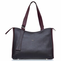 Bruno Rossi Italian Made Dark Brown Calf Leather Large Carryall Tote Han... - $344.40