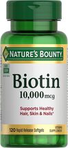 Nature&#39;s Bounty Biotin Hair Skin and Nails Vitamins, Supports 10,000 mcg... - €12,88 EUR