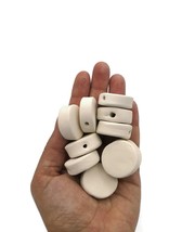 Handmade Ceramic Bisque Coin Bead For Jewelry Making Ready to Paint Larg... - $28.99