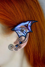 Gothic bat ear cuffs earrings, Bat wing ear cuff no piercing - $31.00+