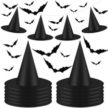 12 Pieces Halloween Black Witch Hats Halloween Costume Witch Accessories... - $12.99