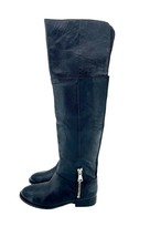 Chinese Laundry Boots Fawn Black Leather Over the Knee Stretch Zip SZ 7 ... - £63.12 GBP