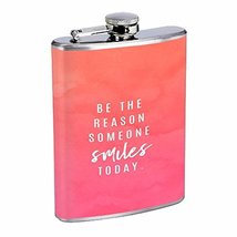 Reason Someone Smiles Hip Flask Stainless Steel 8 Oz Silver Drinking Whiskey Spi - £7.82 GBP