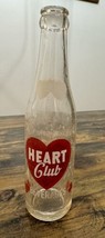 VTG Soda Bottle Heart Club Beverages Steury Bottling Company Bluffton In... - $29.69