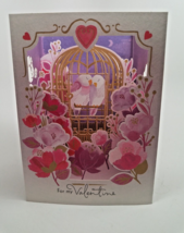 Valentine&#39;s 3D Hallmark Card *Paper Wonder** Lovebirds Wife Husband Girlfriend - £3.07 GBP