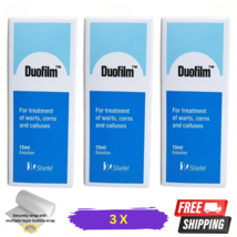 3 X Duofilm Salicylic Acid 15ml Removing Plantar Warts Corns and Calluses - $46.90