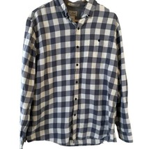 L.L. Bean Mens Slightly Fitted Shirt Checkered 100% Cotton Grey L Preppy Modern - £17.61 GBP