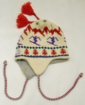 MURRAY MERKLEY Vintage Hand Knit WOOL SKI HAT Tassel Mountain Skier Tree... - £27.78 GBP