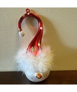 Robert Stanley Blown Glass Snowman Head Curly Hat And Feathers Ornament - £18.23 GBP