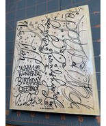 Stampin Up Happy Birthday Greetings rubber stamp - £7.96 GBP