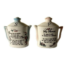 Vintage Coffee Teapot Watering Can Salt And Pepper Shaker Set My House - £13.76 GBP