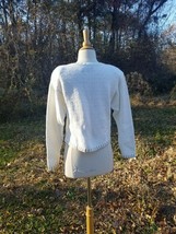Vintage 90s Liz Sport cotton romantic Victorian floral pullover sweater ... - $23.76