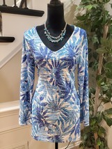 Catalina Blue &amp; White Rainforest Collection One-Piece Cover-Up Top Size Medium - $27.00
