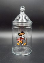 Mickey Mouse Clear Glass 9 Inch Candy Jar w/Lid Walt Disney Productions - £19.66 GBP