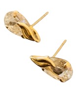Estate Vintage 14K GOLD CZ Tear Drop Small EARRINGS STUDS/POST SIGNED ZZ... - $2,794.98 MXN