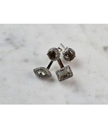 Womens Sterling Silver Modernist CZ Earrings 3.0g E3934 - €25,67 EUR