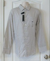 Van Heusen L/SButton Front KHA Aluminum Plaid Shirt Men&#39;s Sz L NWT MSRP$50 - $20.64