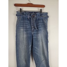 Hollister Ultra High Rise Mom Jean 24X27 Womens Vintage Stretch Raw Hem Blue - £14.05 GBP