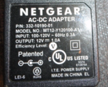 NETGEAR POWER AC-DC ADAPTER MT 12 - Y120100-A1 INPUT 100-120V 60Hz 0.3A ... - $17.81