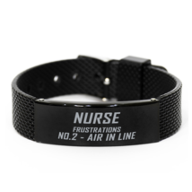 Funny Nurse Black Shark Mesh Bracelet, Nurse Frustrations NO.2 - Air In Line, Be - £19.69 GBP