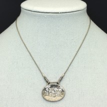 Retired Silpada Sterling SEATTLE SKIES Hammered Oval Disc Pendant Neckla... - $34.95
