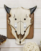 Set of 2 Rustic Western Bull Bison Cow Skull Double Toggle Switch Wall Plates - £21.57 GBP