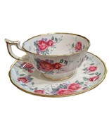 Royal Chelsea England Gold Trim Pink Rose Tea Cup &amp; Saucer Set Bone China - €103,49 EUR