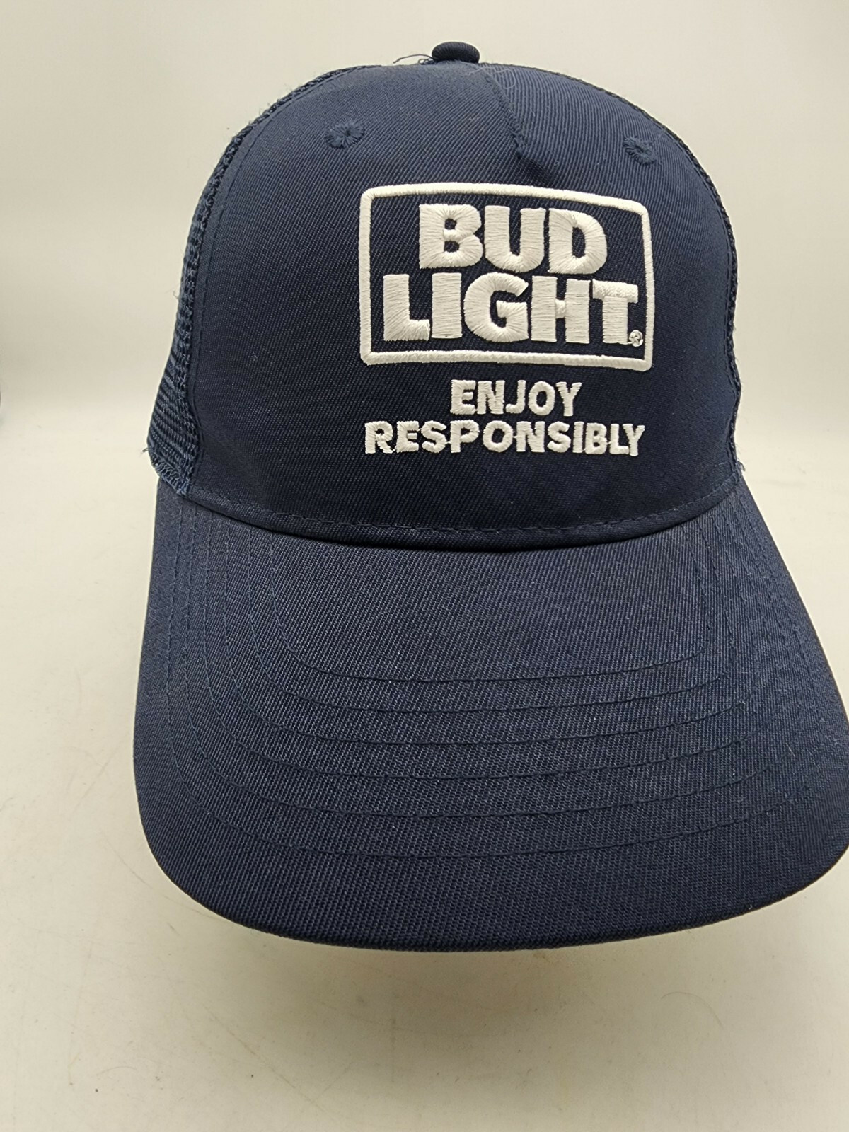 BUD LIGHT BEER LOGO BLUE ADJUSTABLE SNAPBACK MESH BASEBALL HAT CAP - $9.50