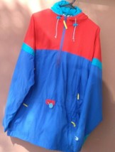 Vintage Helly Hansen Lifa  Hooded Windbreaker Jacket Teal Red Blue Sz M (Fits L) - £62.22 GBP