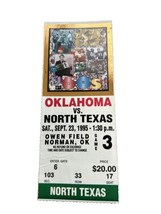 1995 Oklahoma Sooners North Texas Football Ticket Stub OU Norman Sept 23... - £8.01 GBP