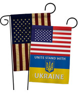 Us Stand With Ukraine Garden Flags Pack Friendship 13 X18.5 Double-Sided... - £22.78 GBP