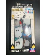 Peanuts Snoopy 6 Pair Casual Crew Socks M(7-12) W(8-13) Socks Are New Bo... - $13.86