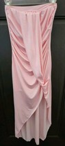 NWOT Unbranded Pink Strapless Sheer High Low Ruched Dress Size Small - $40.00
