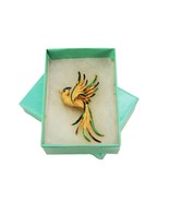 Gold Tone Peacock Brooch Pin, Blue Rhinestone Eye, Vintage Jewelry JWL-322 - $179.30 MXN