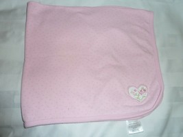 Bright Future Pink Heart Baby Blanket Floral Flower Rose White Security Lovey - £23.64 GBP