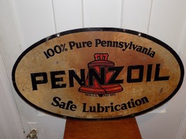 Vintage Pennzoil Safe Lubrication Double Sided Sign - $12,812.22 MXN