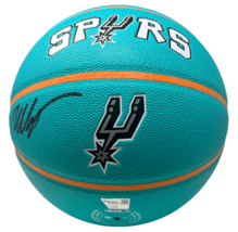 Victor Wembanyama Autographed Spurs Turquoise City Edition Basketball Fa... - $625.50
