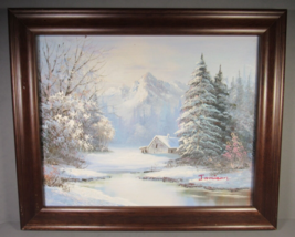 Oil Painting 8&quot; x 10&quot; Original &quot;Jamison&quot; Snowy Barn Landscape on Board F... - £109.81 GBP